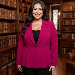 Nina Leonard Raspberry Colored Blazer